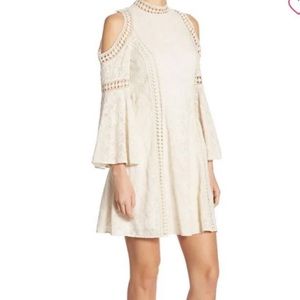 Alice&Olivia Enya Embroidered Cold Shoulder Dress